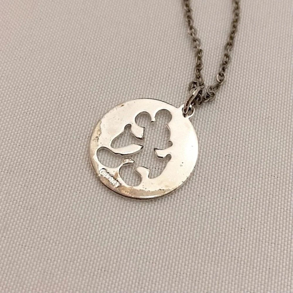 Vintage Claire’s Mickey Mouse Silver Pendant Necklace Disney